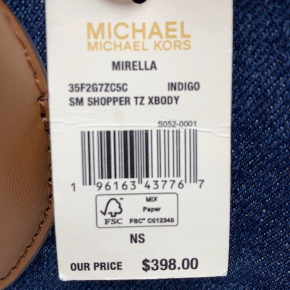 MICHAEL KORS MIRELLA SMALL SHOPPER TOP ZIP XBODY INDIGO COLOR - Picture 14 of 16